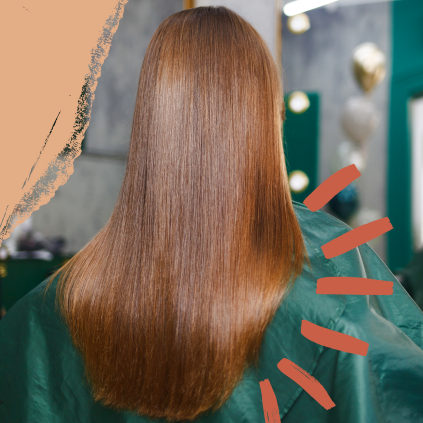 applying keratin treatment